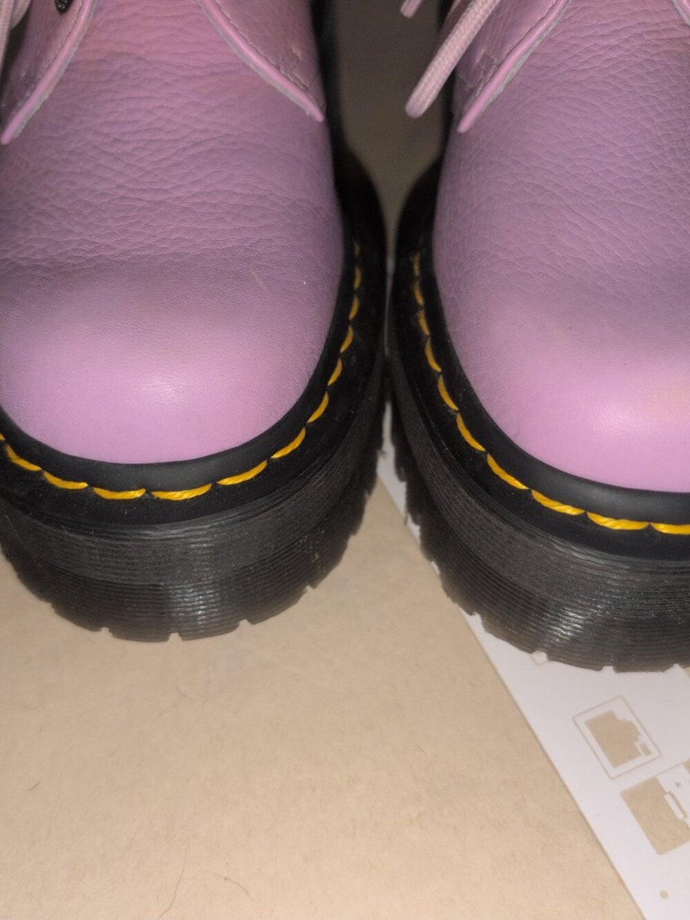 Doc Martens 30612 platform lace up leather oxford shoes lavender NWOB sz 7 - Picture 6 of 7